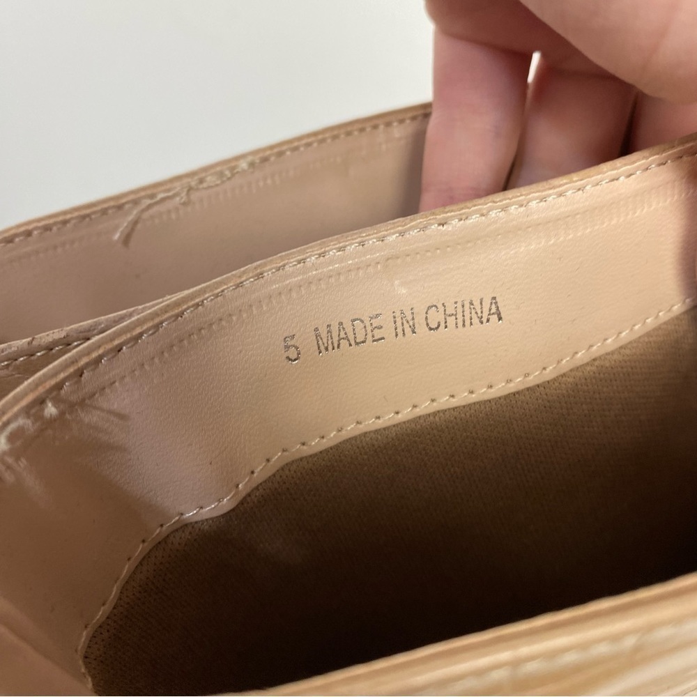 Public Desire Tan Croc Alligator Pointed Toe Tall… - image 5